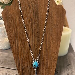 Authentic Turquoise beautiful long necklace with blossom
